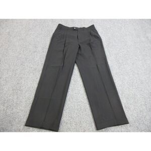 Zanella Pants Mens 34 Black Slacks Dress Pleated Wool Cuffed‎ Italy 34X30